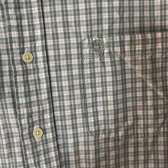 Mens Timberland Button Down Plaid Shirt, XXL, Green - Picture 3 of 6